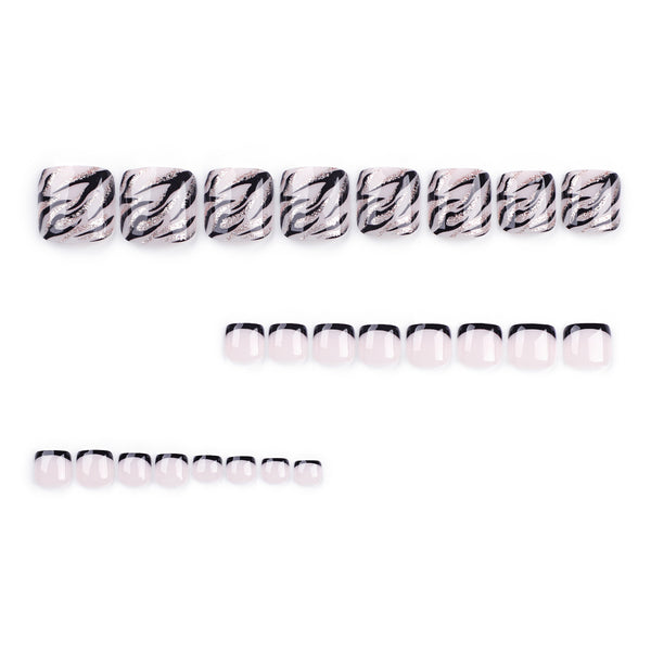 12 Sizes-24 Pcs Press On Nails JP3210