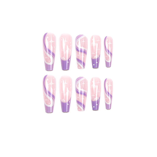 12 Sizes-24 Pcs Press On Nails JP1472