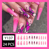 12 Sizes-24 Pcs Press On Nails Y137