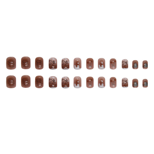 12 Sizes-24 Pcs Press On Nails R809