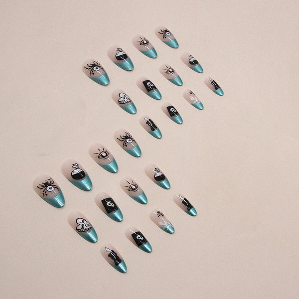12 Sizes-24 Pcs Press On Nails W1298