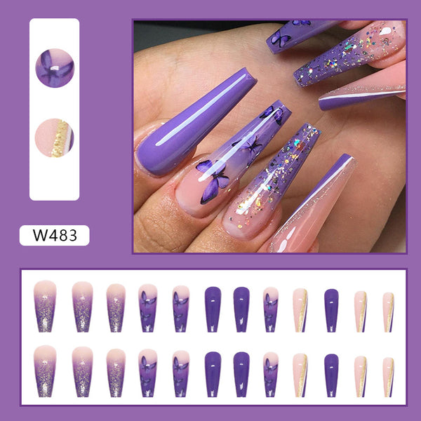 12 Sizes-24 Pcs Press On Nails W486