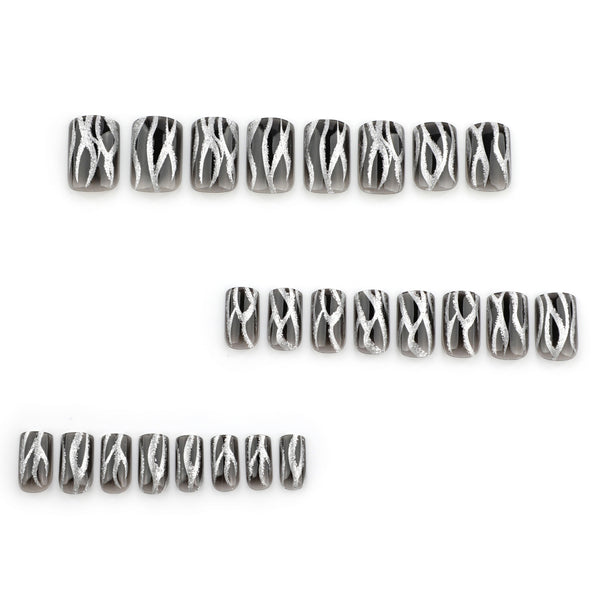 12 Sizes-24 Pcs Press On Nails JP3624