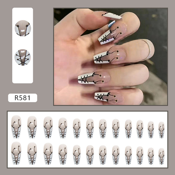 12 Sizes-24 Pcs Press On Nails R563