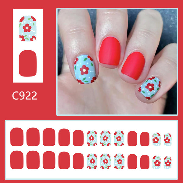12 Sizes-24 Pcs Press On Nails C922