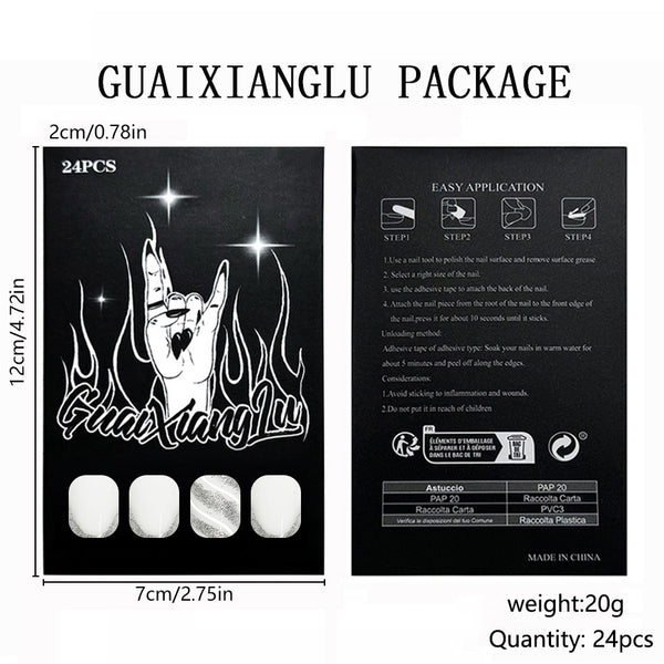 12 Sizes-24 Pcs Press On Nails C1293