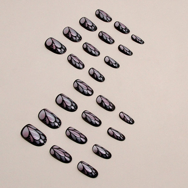 12 Sizes-24 Pcs Press On Nails W1250