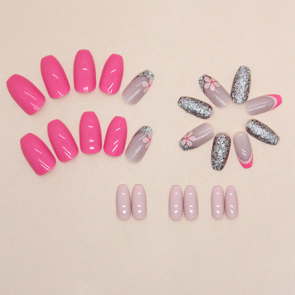 12 Sizes-24 Pcs Press On Nails W1269