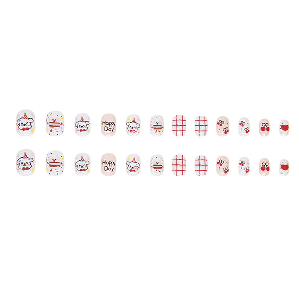 12 Sizes-24 Pcs Press On Nails K017