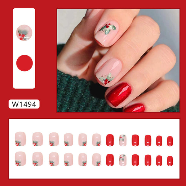 12 Sizes-24 Pcs Press On Nails W1494
