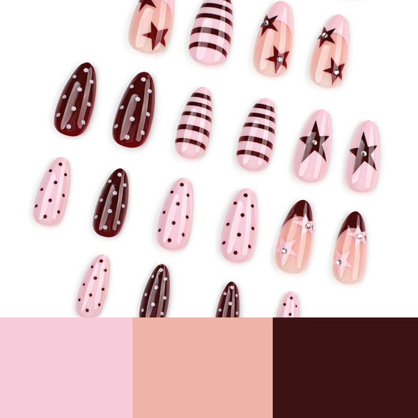 12 Sizes-24 Pcs Press On Nails JP4381