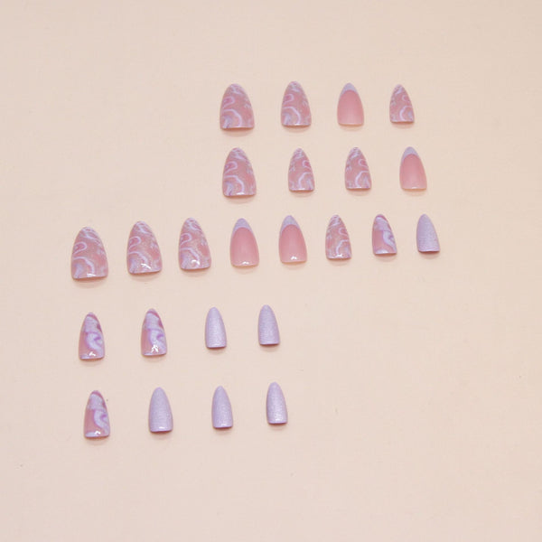 12 Sizes-24 Pcs Press On Nails W1534