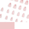 Almond French Glossy Medium Pink Press on Nails