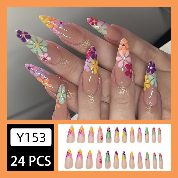 12 Sizes-24 Pcs Press On Nails Y153