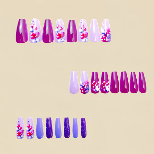 12 Sizes-24 Pcs Press On Nails Y502