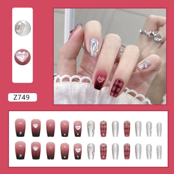 12 Sizes-24 Pcs Press On Nails Z749