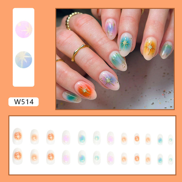 12 Sizes-24 Pcs Press On Nails W514