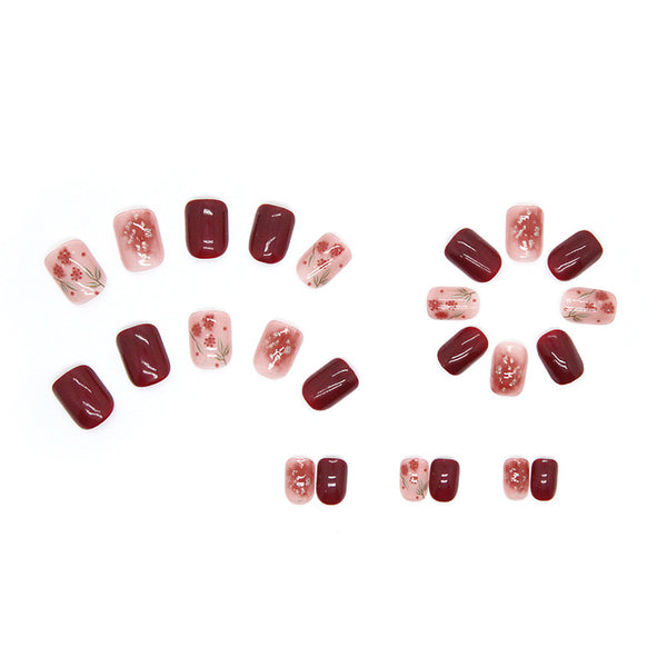 12 Sizes-24 Pcs Press On Nails R654