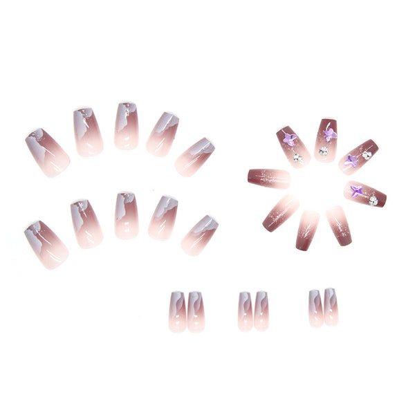 12 Sizes-24 Pcs Press On Nails Z491