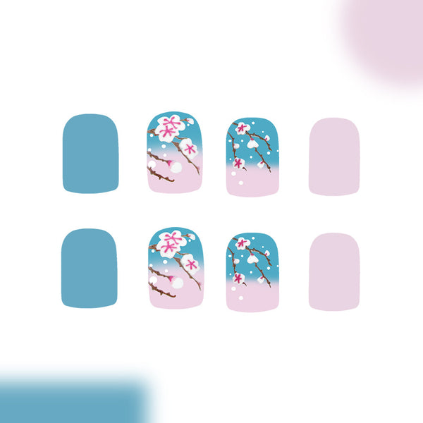 12 Sizes-24 Pcs Press On Nails C930