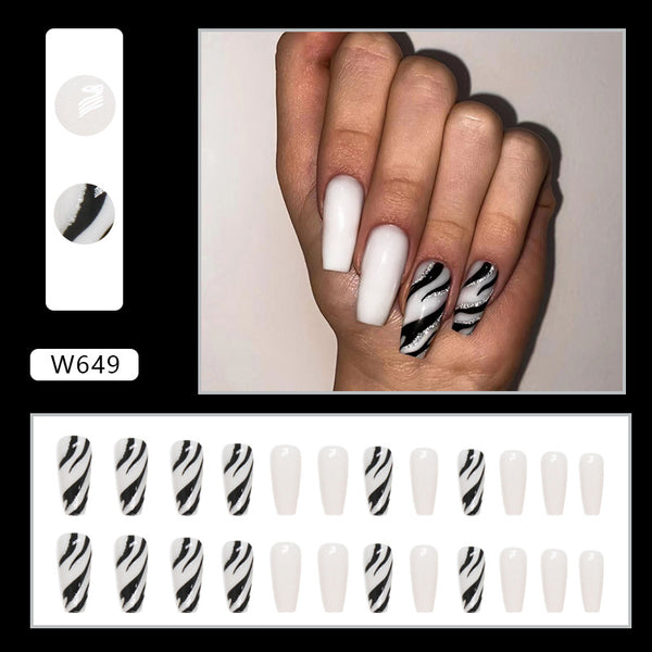 12 Sizes-24 Pcs Press On Nails W649