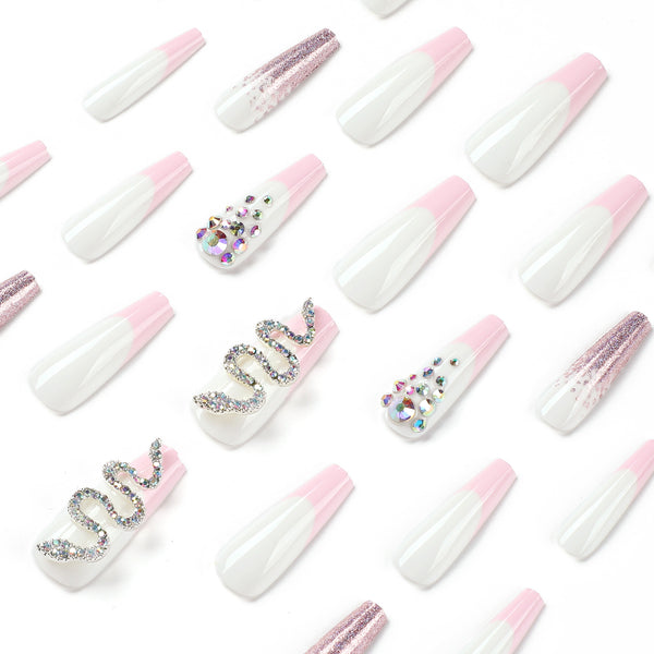 12 Sizes-24 Pcs Press On Nails JP2449