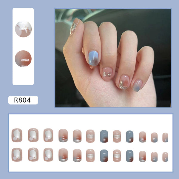 12 Sizes-24 Pcs Press On Nails R804