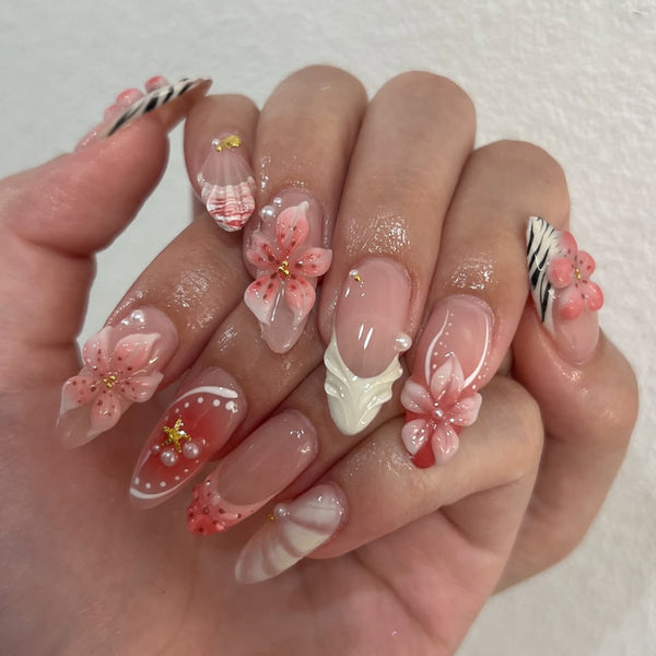 12 Sizes-24 Pcs Press On Nails JP4076