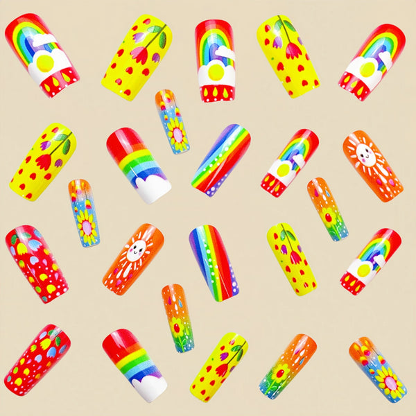 12 Sizes-24 Pcs Press On Nails Y728