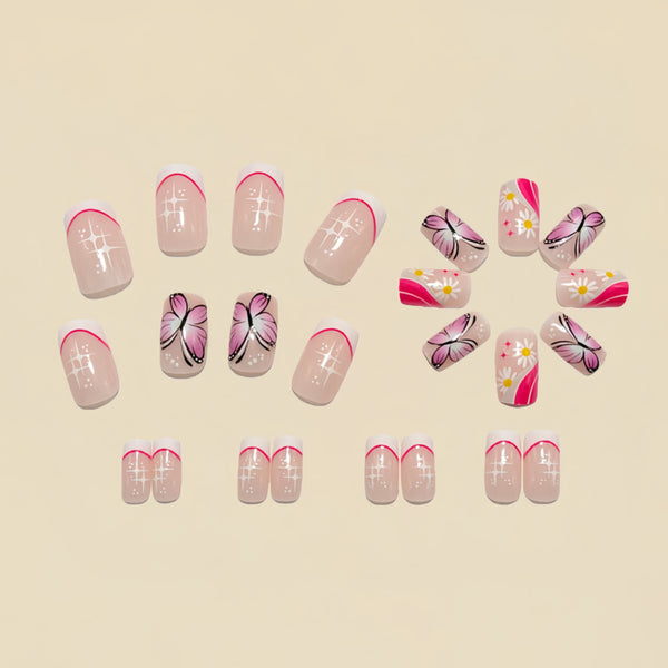 12 Sizes-24 Pcs Press On Nails Y1521