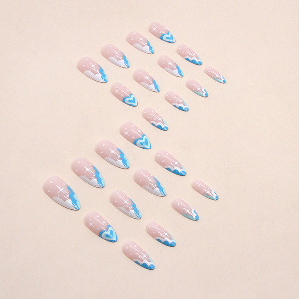 12 Sizes-24 Pcs Press On Nails W1011