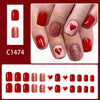 12 Sizes-24 Pcs Press On Nails C1474