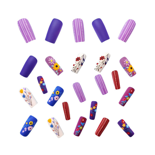 12 Sizes-24 Pcs Press On Nails Y030