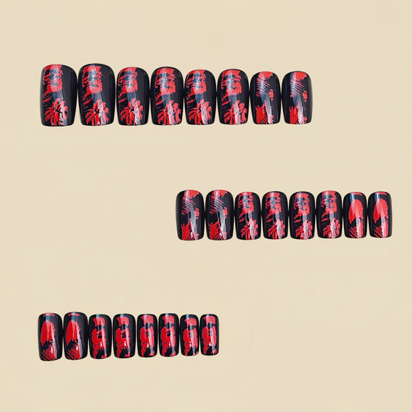 12 Sizes-24 Pcs Press On Nails Y1987