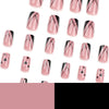 French Glossy Medium Pink Square Press on Nails