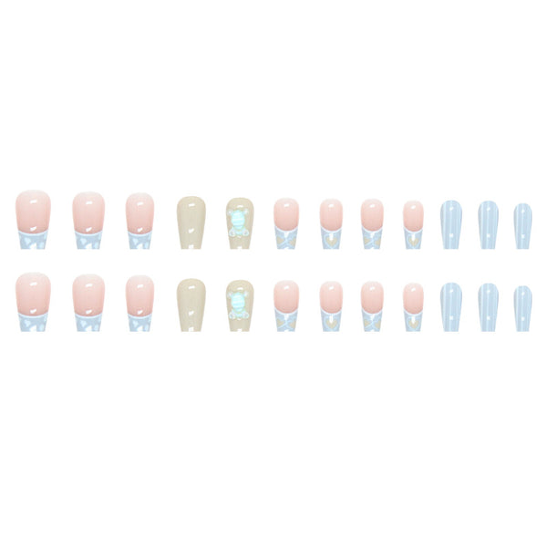 12 Sizes-24 Pcs Press On Nails Z663