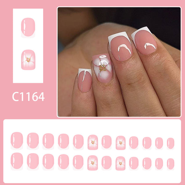 12 Sizes-24 Pcs Press On Nails C1164