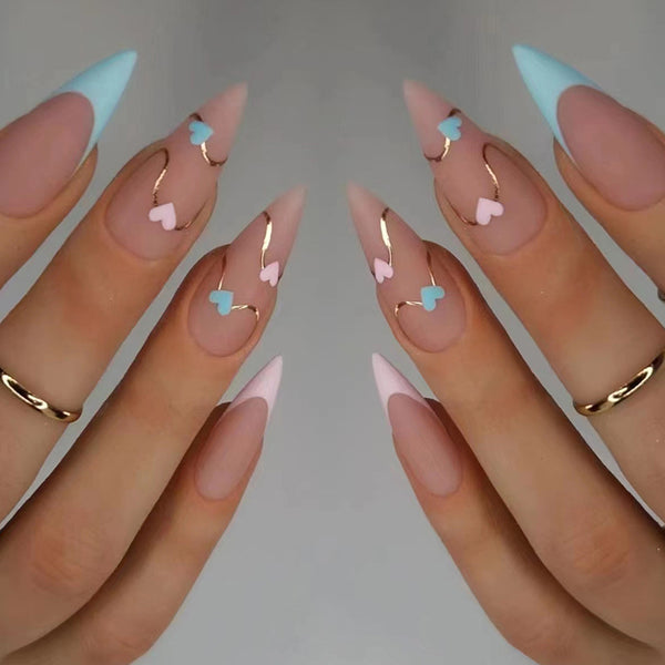 12 Sizes-24 Pcs Press On Nails W319