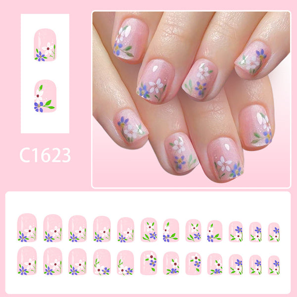12 Sizes-24 Pcs Press On Nails C1623