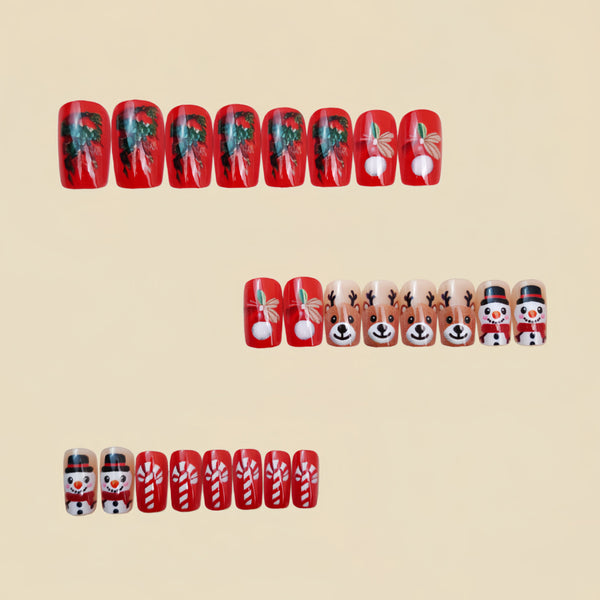 12 Sizes-24 Pcs Press On Nails Y1595