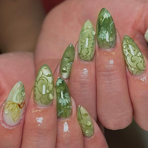12 Sizes-24 Pcs Press On Nails W2114
