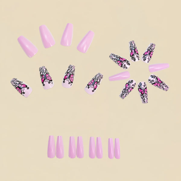 12 Sizes-24 Pcs Press On Nails Y912