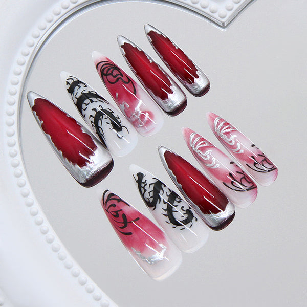 12 Sizes-24 Pcs Press On Nails W2120