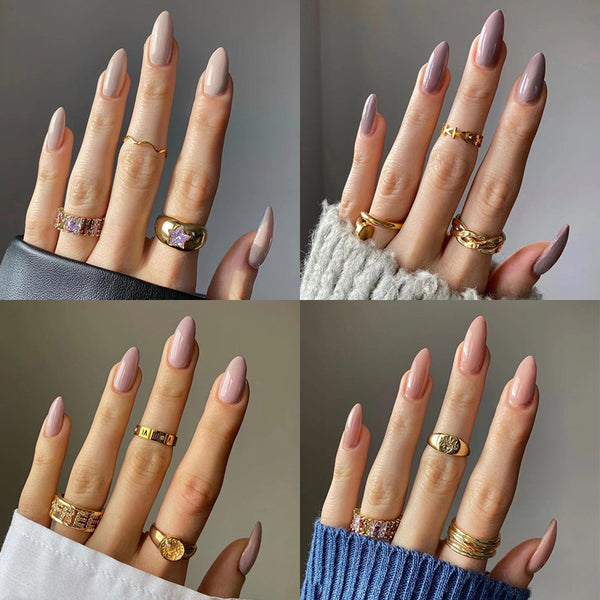 12 Sizes-24 Pcs Press On Nails JP2129
