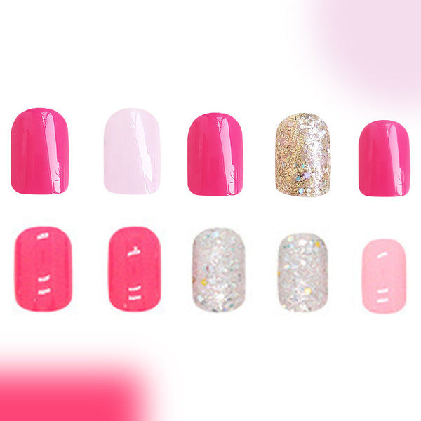 96 Pcs Press On Nails SolidGlitter-1-96pcs