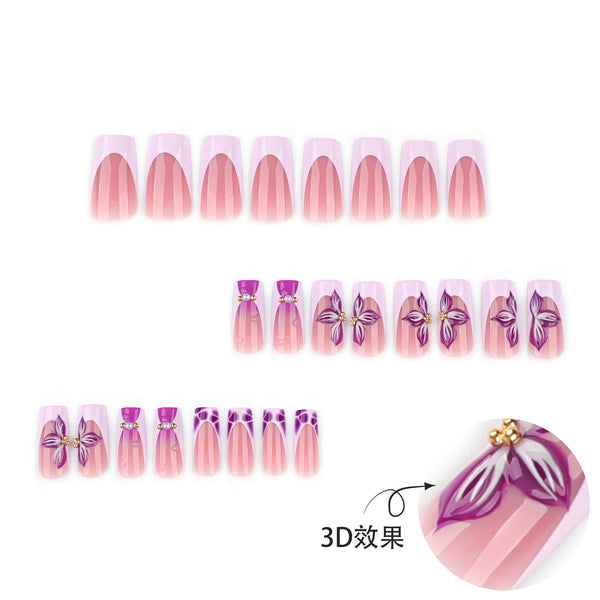 12 Sizes-24 Pcs Press On Nails JP4222