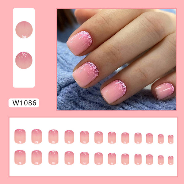 12 Sizes-24 Pcs Press On Nails W1086