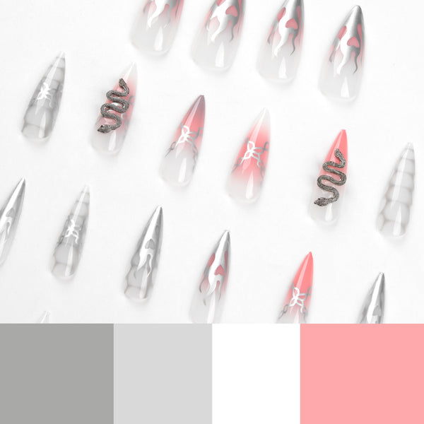 12 Sizes-24 Pcs Press On Nails JP2306