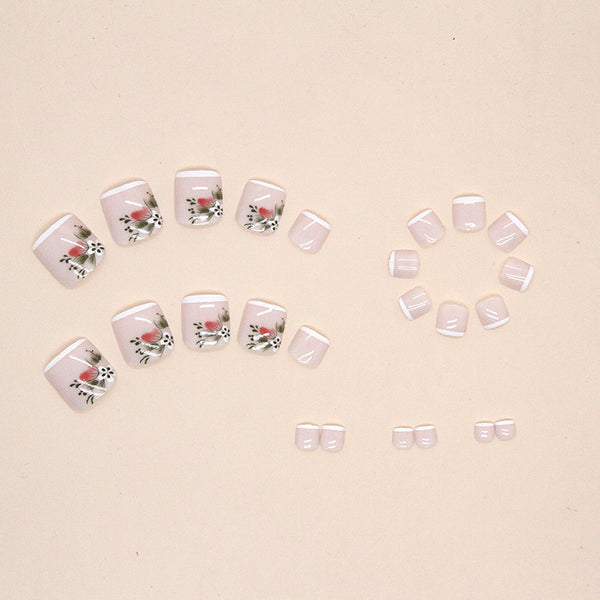 12 Sizes-24 Pcs Press On Nails F055