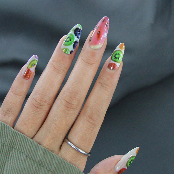 12 Sizes-24 Pcs Press On Nails W1925